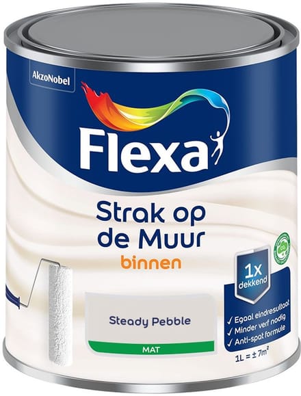 Flexa - Strak Op De Muur Binnen Mat - Steady Pebble - Mengverf - 1 L