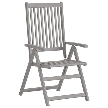 vidaXL - Tuinstoelen - 2 - st - verstelbaar - met - kussens - massief - acaciahout