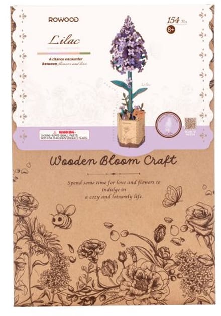 Robotime Lilac TW021 - Lila - Knutselen - DIY - Houten bouwpakket - Volwassenen