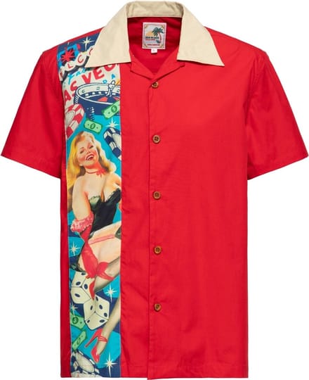 King Kerosin Tropical Hawaiian Style Hemd Aop KKU35002 Red-4XL