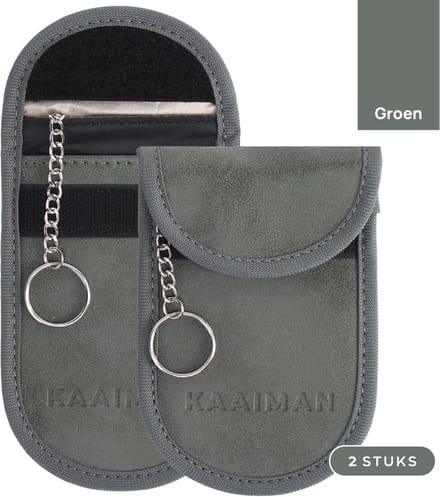 Kaaiman® Faraday 2 RFID Beschermhoezen – Autosleutel Antidiefstal – Keyless Entry & RFID Beveiliging - Groen