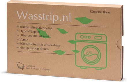 Wasstrips 32 Wasbeurten Groene Thee – Wasmiddeldoekjes – Wasvellen – Wasdoekjes – Detergent Sheets – Laundry Strips