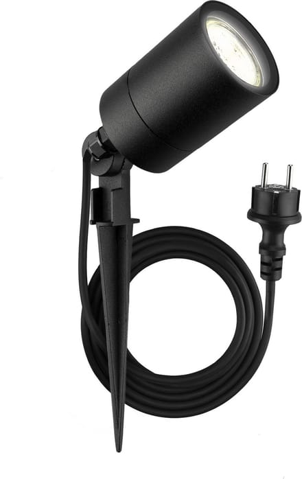Ledvion - LED Grondspot - Zwart IP65 - GU10 - 2m Incl. Stekker