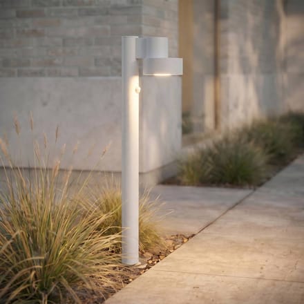 Lucande LED tuinpadverlichting Elune, lichtgrijs, sensor, IP44, 77 cm