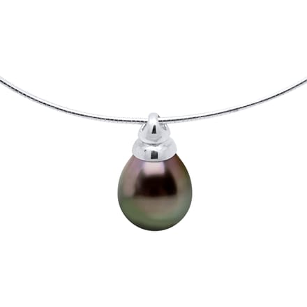 Ketting Tahitiaanse parel hanger Pear 9-10 mm OMEGA 925