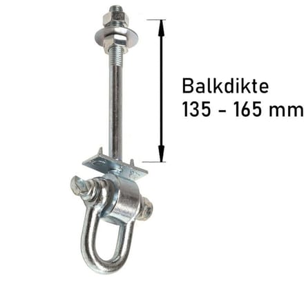 Schommelhaak met Gelagerde Harpsluiting M12 190mm (1 stuk)