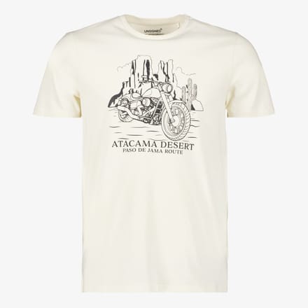 Unsigned heren T-shirt met opdruk creme - Beige - Maat XL