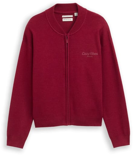 Tom Tailor - Bombervest met ritssluiting - Maat 164 - Beetroot Red