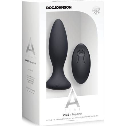 Doc Johson - Vibe Beginner Vibrerende Buttplug - Zwart