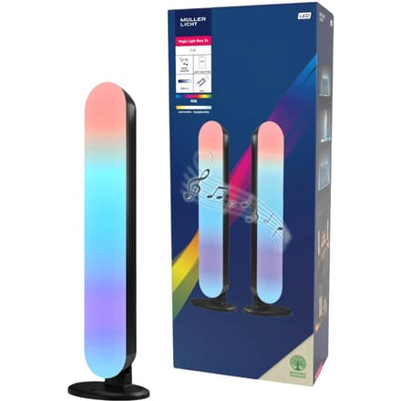Müller-Licht LED tafellamp LED Light Bar, 2 stuks, zwart, RGBW, kunststof