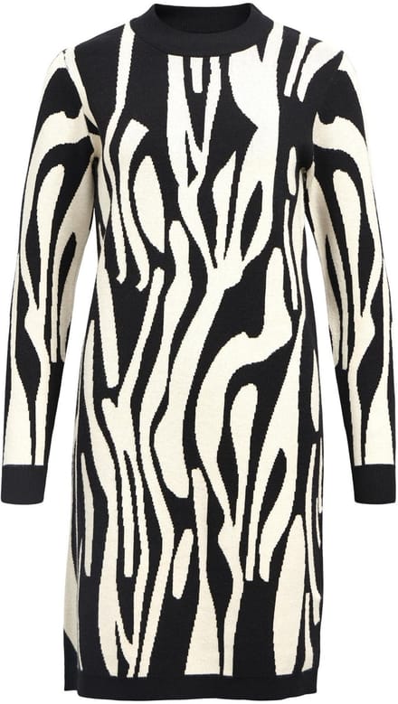 Object Objray L/s Knit Dress Aop Dames - Jurk - Multi - Maat M