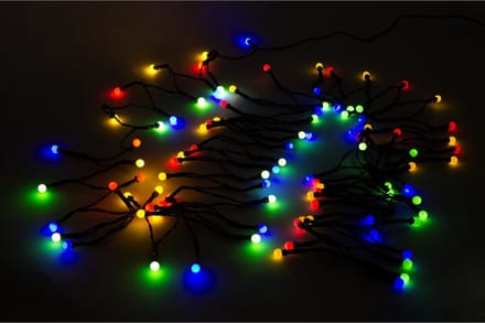 Benson Lichtsnoer met kersvormige bollen - 100 gekleurde LED's - 9,3 meter - IP44