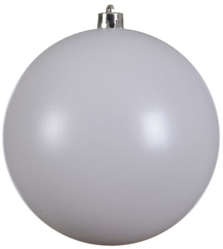 Decoris Kerstbal - 4x - wit - groot - 14 cm - kunststof - glans - kerstversiering