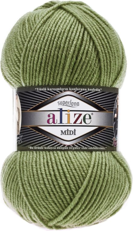 Alize Superlana Midi 620 Mustard Greens Pakket 5 Bollen 500 Gram