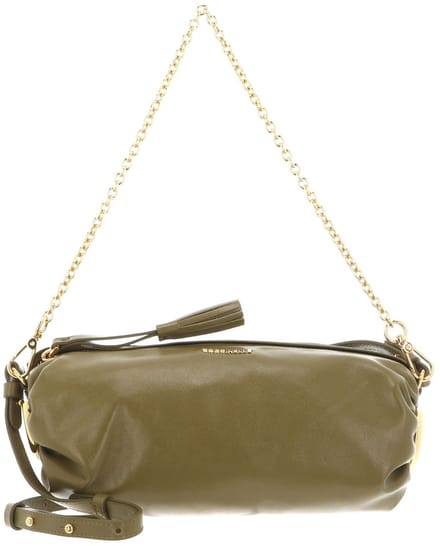 COCCINELLE Leren schoudertas handtas Roll Shiny Smooth Handbag Leather Seagrass kaki