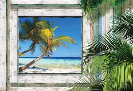 Fotobehang Beach Tropical View | XL - 208cm x 146cm | 130g/m2 Vlies