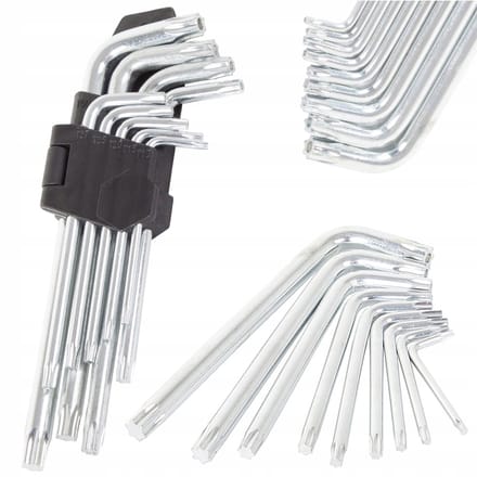 9-delige inbussleutelset Torx 1,5-10mm