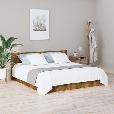 vidaXL - Hoofdbord - 200x1,5x80 - cm - bewerkt - hout - gerookt - eikenkleurig