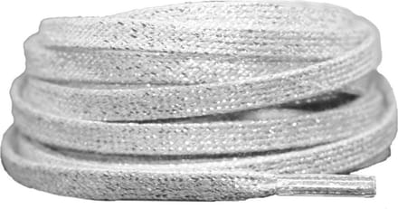 Platte katoenen veters 6mm Zilverdraad 120cm - sneakers