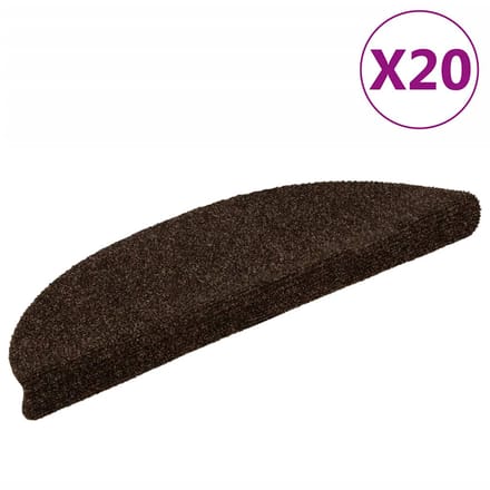vidaXL - Trapmatten - zelfklevend - 20 - stuks - 56x17x3 - cm - bruin - halfrond