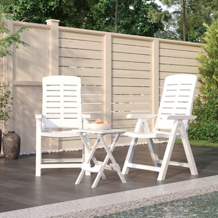 vidaXL - 3-delige - Tuinset - polypropeen - wit