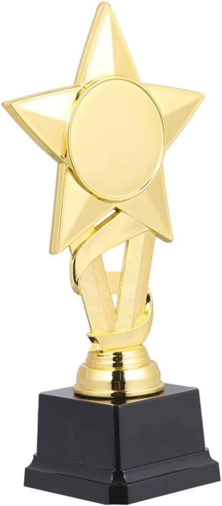 Kinder Trofee - Prijs Beker - Wedstrijd Prijzen - Herbruikbaar Plastic - 20x10x8.5cm - Goud