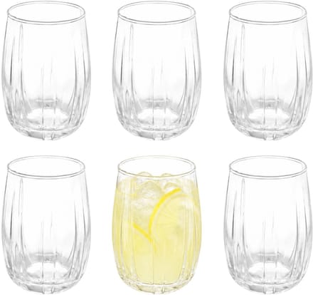 Vivalto Drinkglazen Arcade - 6x - helder transparant - glas - 380 ml - waterglazen