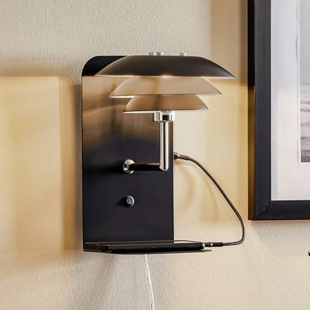 Dyberg Larsen Hanglamp Dl20 Usb 23 X 28 Cm Staal 33w Matzwart