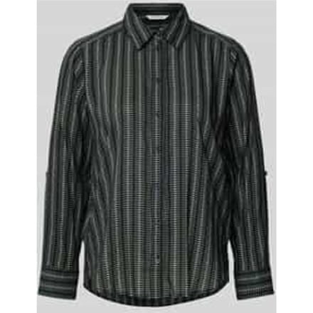 Regular fit overhemdblouse van katoenmix met zijsplitten