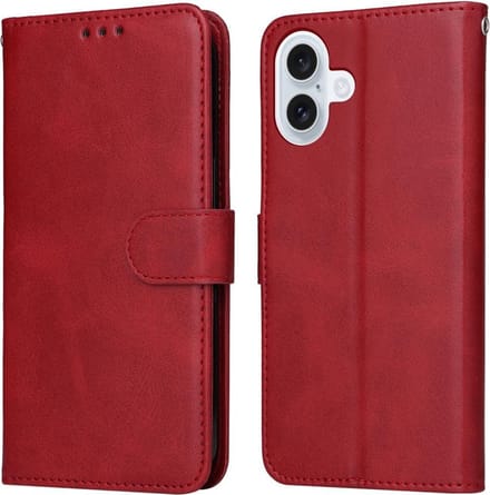 LAMT Stevige Bookcase Hoesje iPhone 17 Pro Max – Rood – Met Magnetische Sluiting