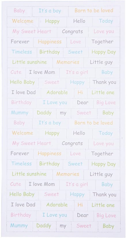 Stickers, baby, vel 12x23 cm, 2x84 stuk/ 1 doos
