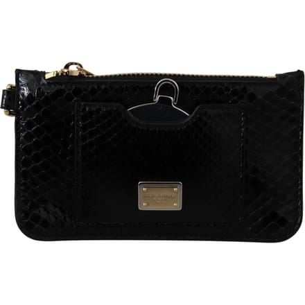 Dolce & Gabbana Black Leather Lederen munt Passpolspiegel Mirror Agnese dames portemonnee