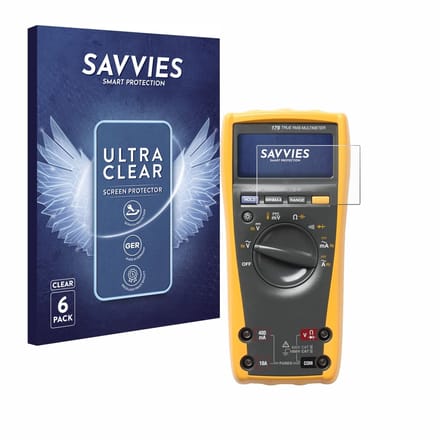 Savvies - Screenprotector voor Fluke 179 multimeter - Folie Beschermfolie transparant 6 Stuks