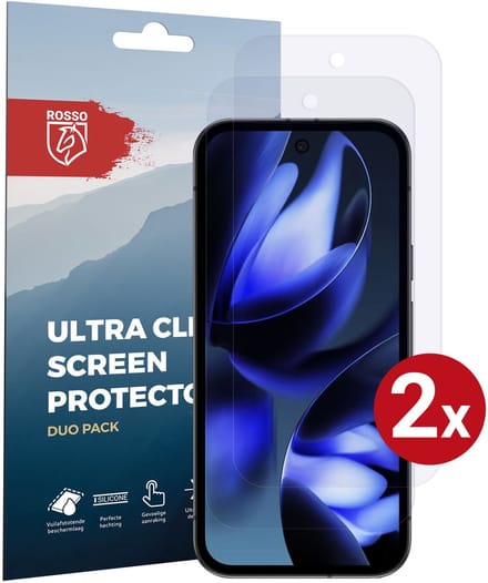 Rosso Screen Protector Geschikt voor Google Pixel 10a | Ultra Clear Duo Pack | TPU Folie | Case Friendly Beschermfolie | 2 Stuks
