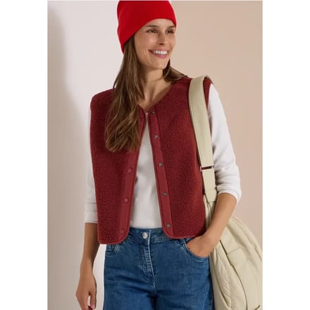 Teddy bodywarmer met softshelldetails