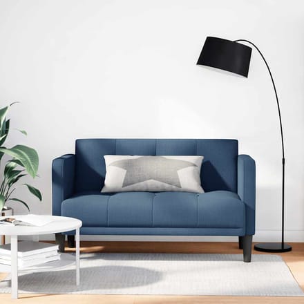 vidaXL - Loveseat - bank - blauw - 111 - cm - stof