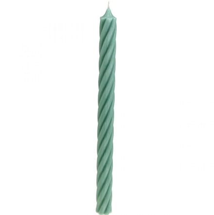 Rustieke kaarsen stokkaarsen groen gekleurd 350/28mm 4 st