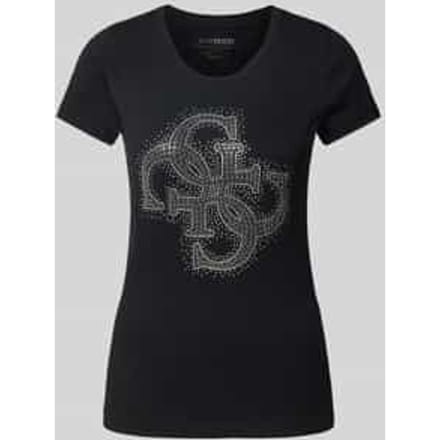 T-shirt met strass- en siersteentjes