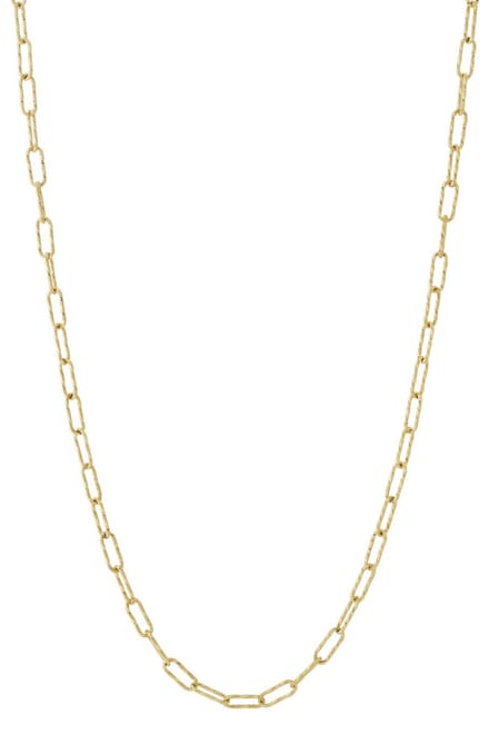 Bijoutheek Collier Lang Schakels Ovaal Bewerkt Goud
