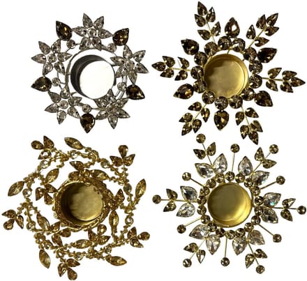 Home Society - Waxinelichthouder - Bling - Goudkleurig - Set van 4
