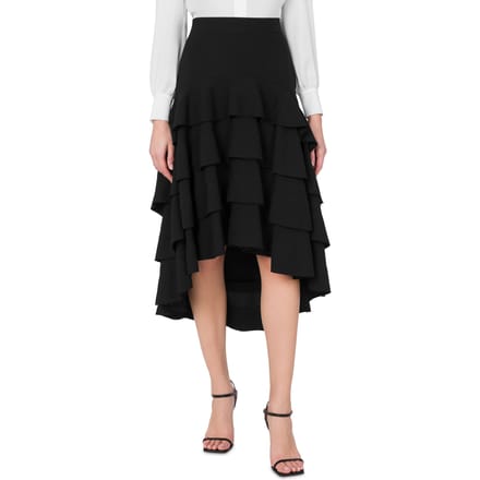 Moschino Crepe Midi Skirt With Ruffles Black Größe: 38 | Midiröcke Outlet | Damen | Schwarz