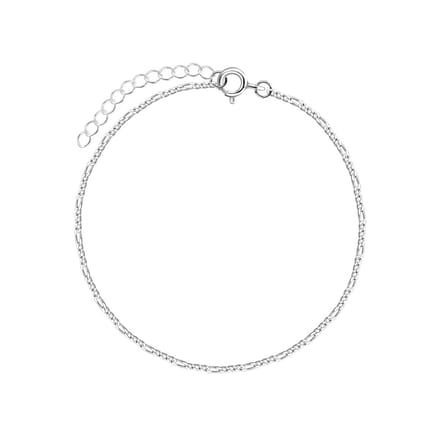 Joy|S - Zilveren figaro armband - basic voor kinderen - 15 cm + 3 cm