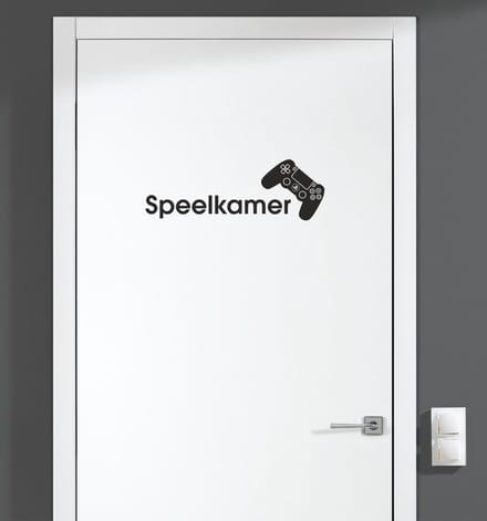 Deursticker - Speelkamer - Zwart 23x8