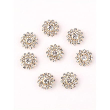 50 stuks/set 14MM DIY Accessoire, Moderne Strass Bloemvormige Kledingdecoratie Hulpstof Voor Jurk 14mm