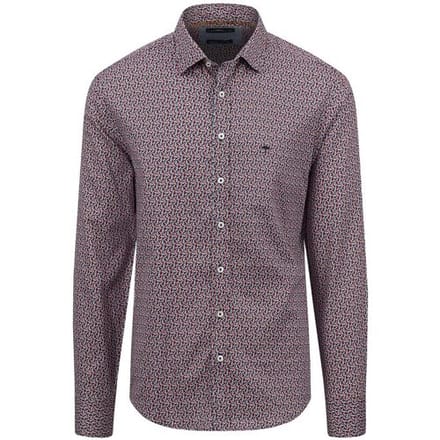 Fynch-Hatton Overhemd Mini Modern Pattern Kent Collar Flame / male