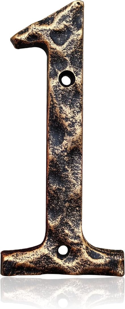 Huisnummer - Adrescijfer - Huis Herkenbaar Maken - Groot Formaat - 5.5 Inch - Antiek Messing