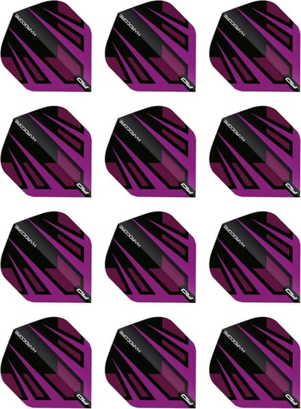 Dart Flights Set - Radicaal Paars & Zwart - 12 Stuks