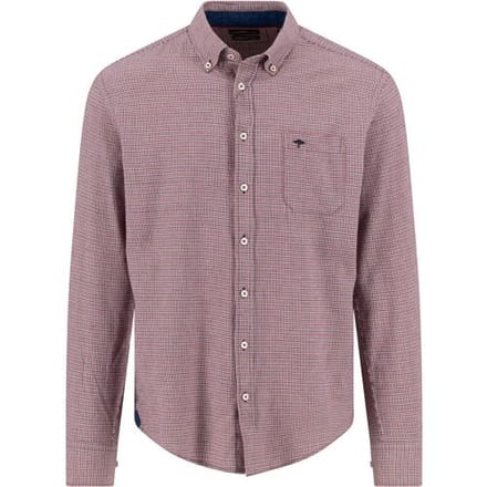 Fynch-Hatton Overhemd Mini Houndstooth Check Garnet Red / male