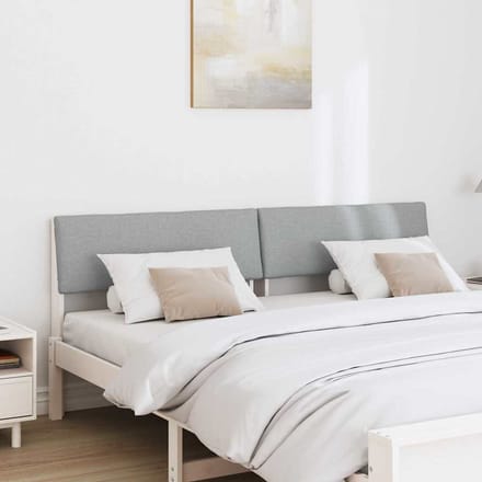vidaXL - Gestoffeerd - hoofdbord - Lichtgrijs - 180 - cm - Massief - grenenhout