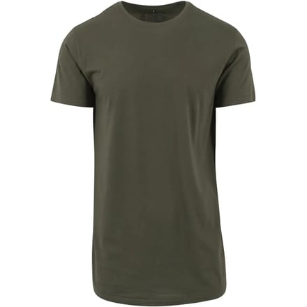Build Your Brand - Shaped Long T-Shirt - Olive maat M